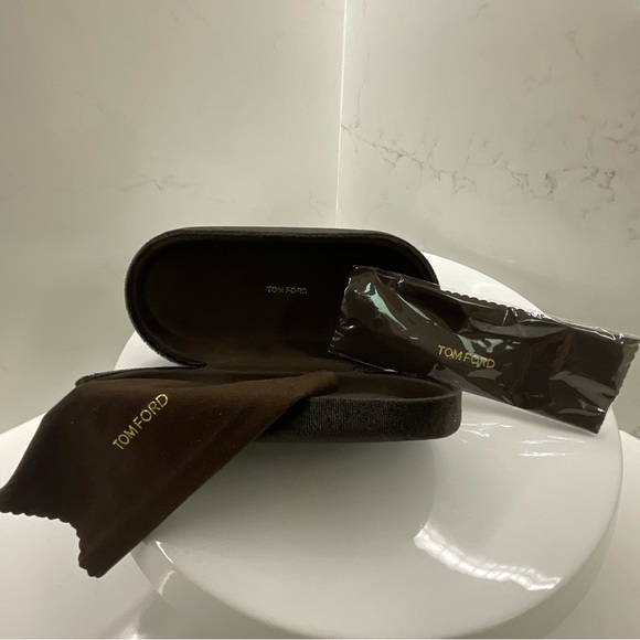 TOM FORD Glasses/Sunglasses Case Brown Velvet suede-like interior - Picture 2 of 6